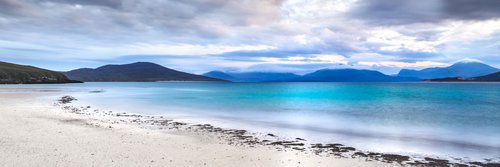 Taransay Teal, Isle of Harris - Teal Blue Deserted Beach Panorama by Lynne Douglas