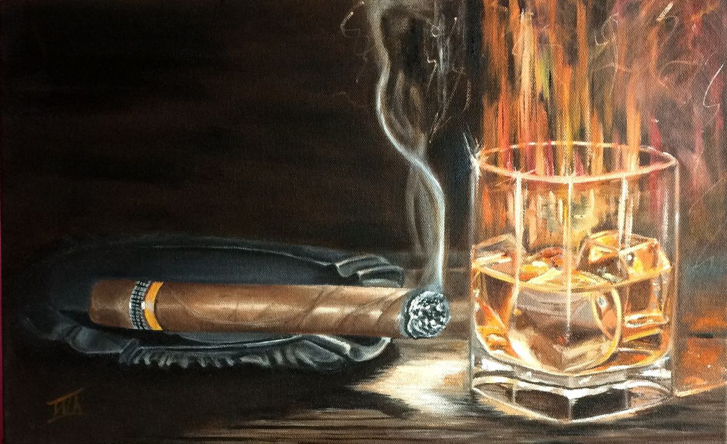 Cigar And Whisky Still Life For Man Artfinder