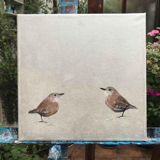 Two Little Wrens ~ on Silver II