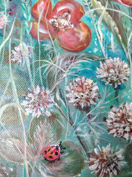 Whispering Poppy Meadow. Original.