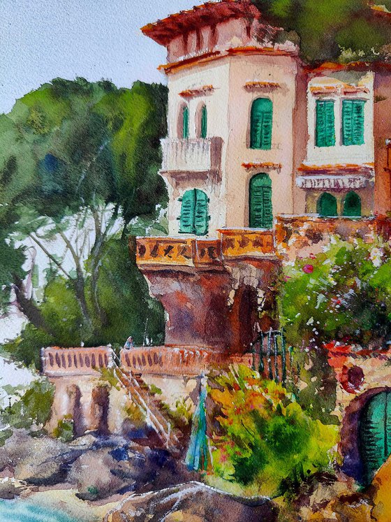 Dream Mansion | Original watercolor painting