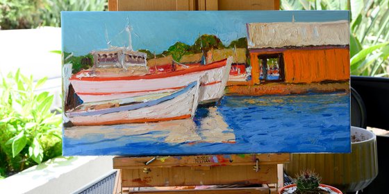 Bright and Calm Day, Boats