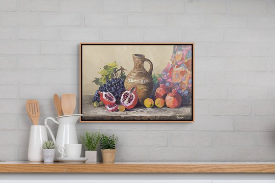 Clay Jug and Autumn Fruits