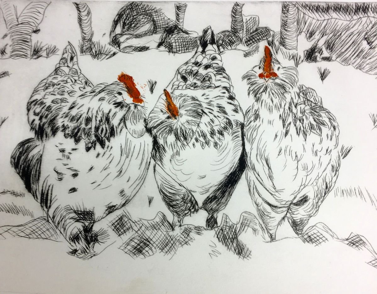 Three French Hens by Gill Bedson
