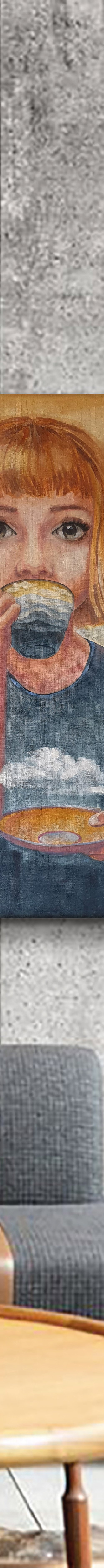 "Thoughts on the mountains". Portret original oil painting by Mary Voloshyna