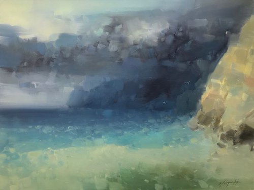 Ocean Breeze, Original oil painting, Handmade artwork, One of a kind by Vahe Yeremyan