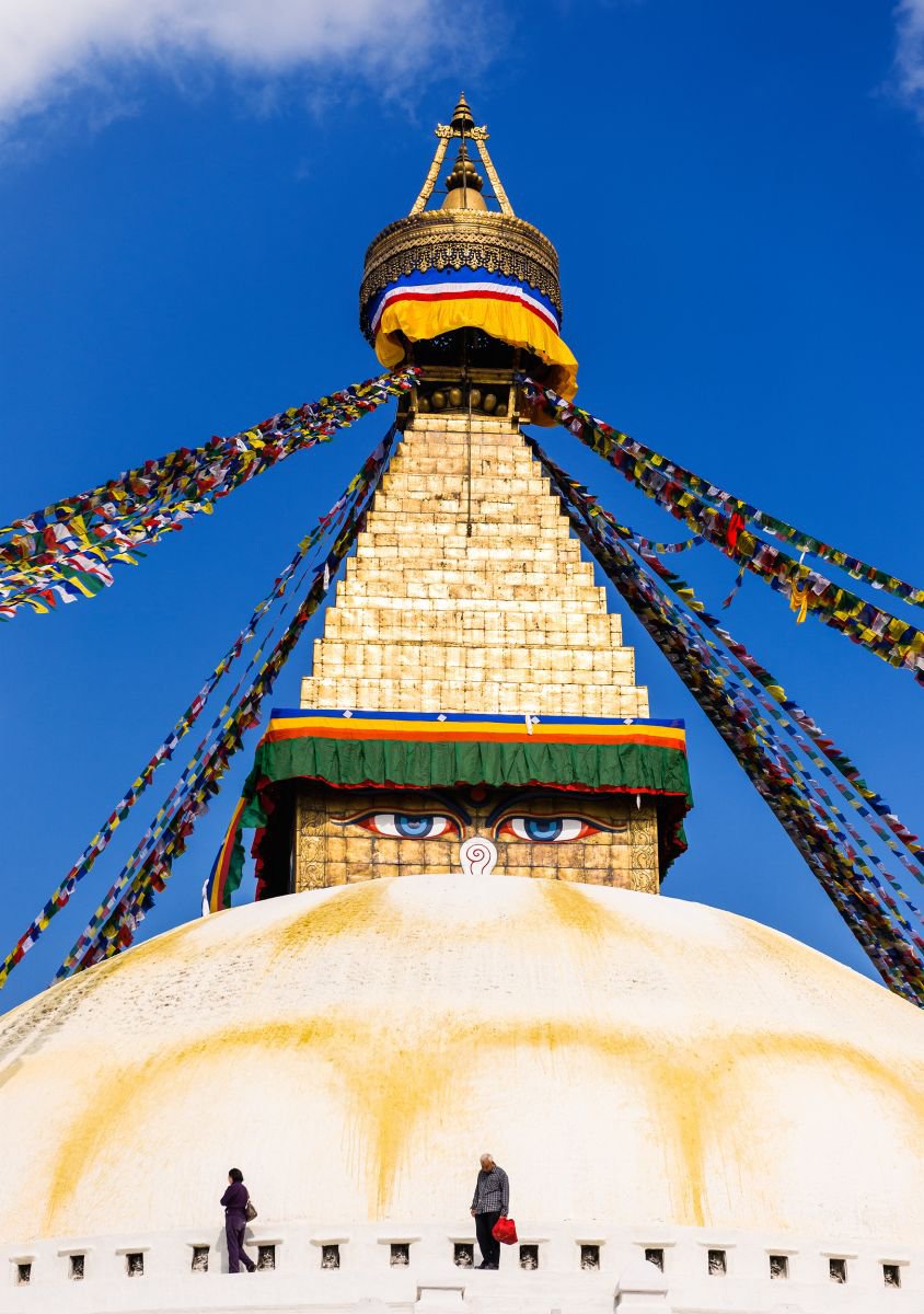 Photorealistic Cityscapes Photograph By Tom Hanslien, 33 X 47", Boudhanath Stupa Ii, Original Artwork