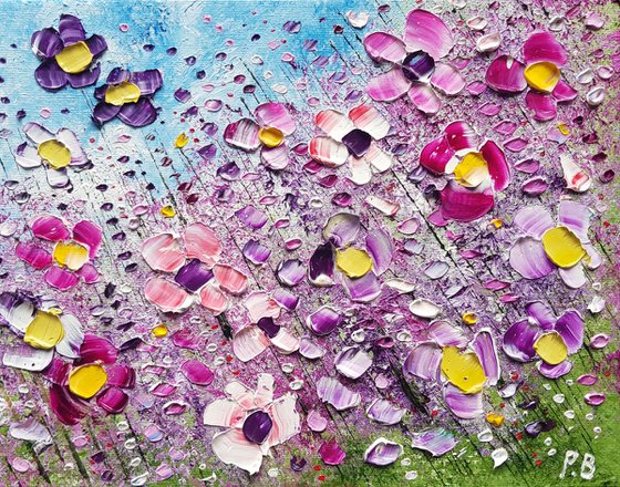 "Violet Meadow Flowers in Love"