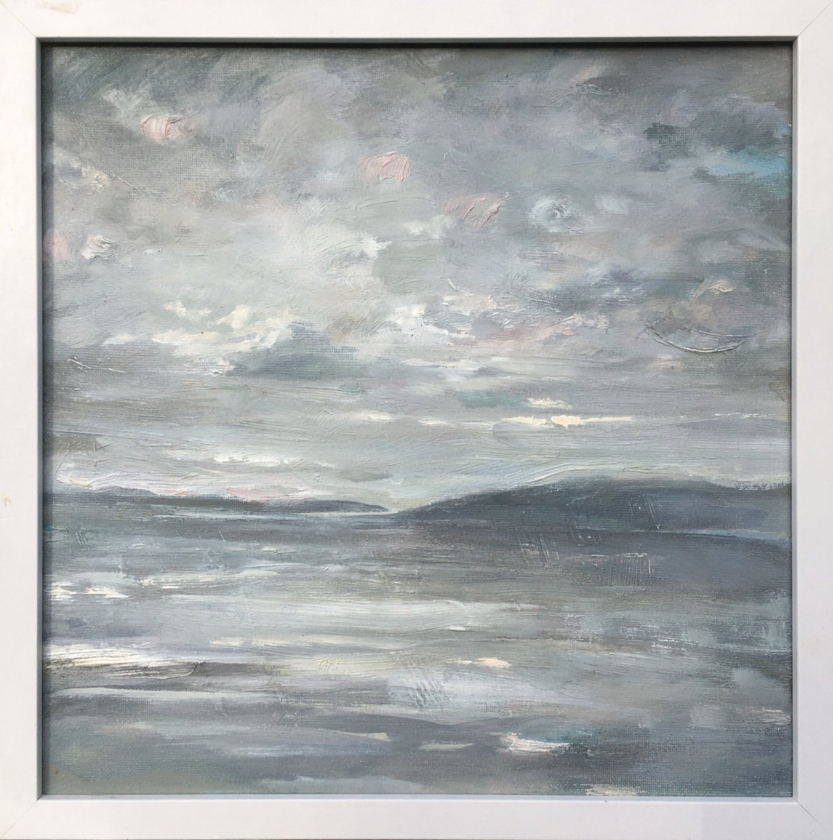 Impressionistic Landscape Oil Painting By Guy Pickford, 13 X 13, Deep Within The Winter Greys, Original Artwork