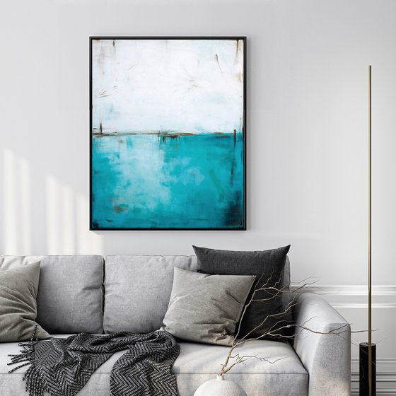 Turquoise and White XIII