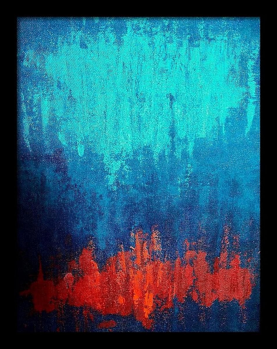 Abstract Contemporary art Acrylic on canvas 12x 16 by Asha Shenoy