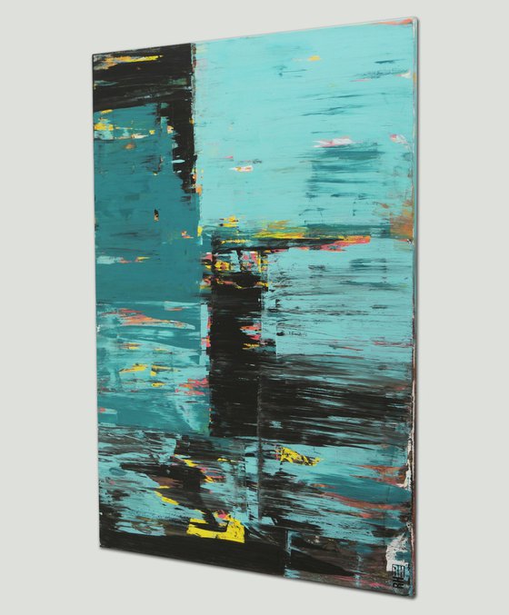 Static Blue and Blue - Abstract Painting - Affordable Art - Ronald Hunter - 10N