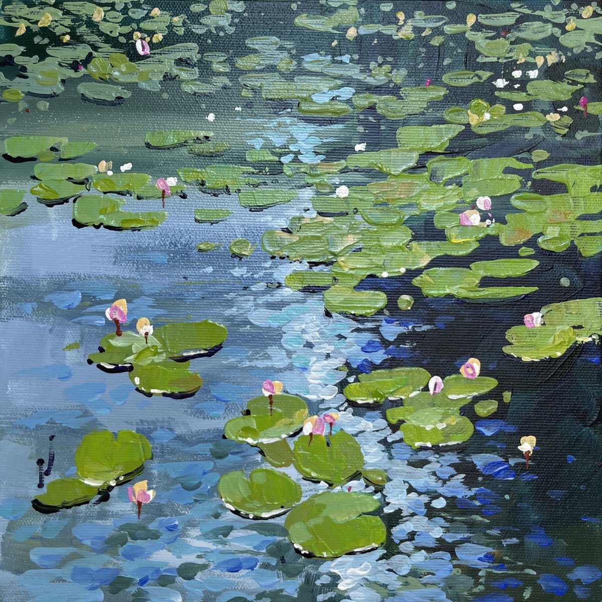 Water lilies. At the bank in the shade by Yevheniia Salamatina