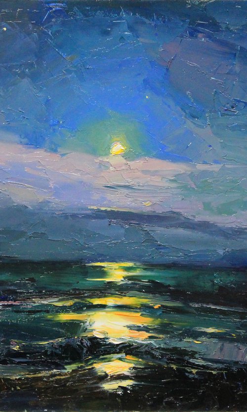 "Moon over the sea" by Alisa Onipchenko-Cherniakovska