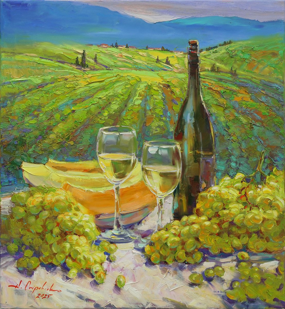 Impressionistic Landscape Oil Painting By Alisa Onipchenko-Cherniakovska, 24 X 26, The Beauty Of Tuscany, Original Artwork