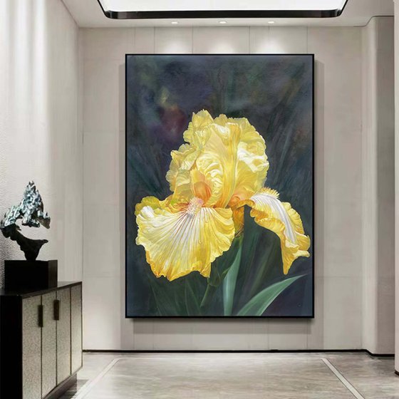 Realism floral painting:yellow flowers t204