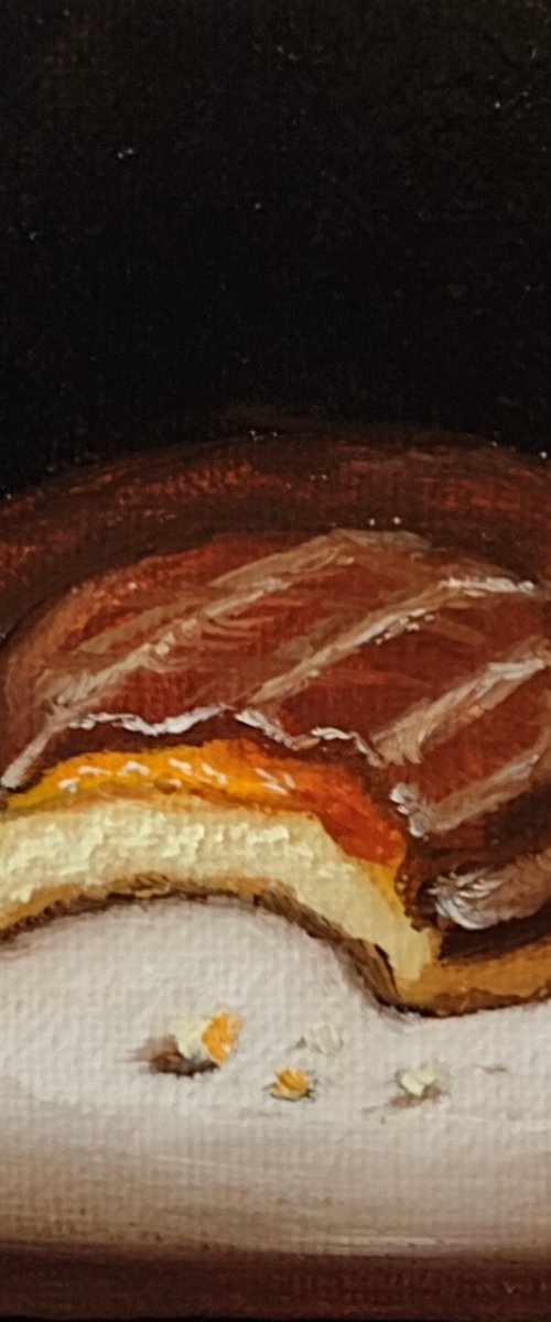 Little Jaffa Cake still life by Jane Palmer Art