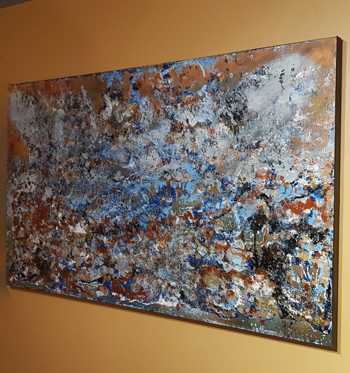 Organic Abstract Painting By Alexandra Romano, 48 X 30, Tide, Original Artwork