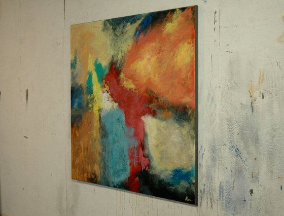 "Tomorrow's Hope". Large acrylic abstract. 100 x 100 cm.