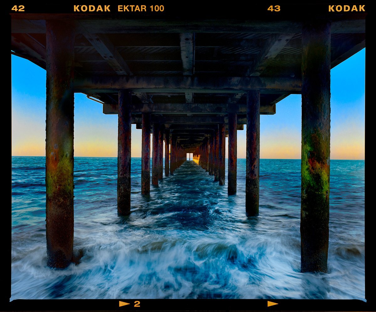 Expressive Landscape Photograph By Richard Heeps, 36 X 29", Southwold Pier, Suffolk, Original Artwork