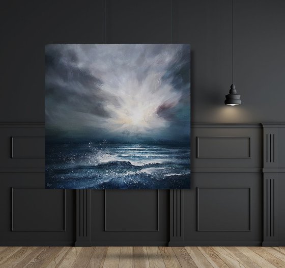 "Waves of Hope" Large painting W80xH80cm