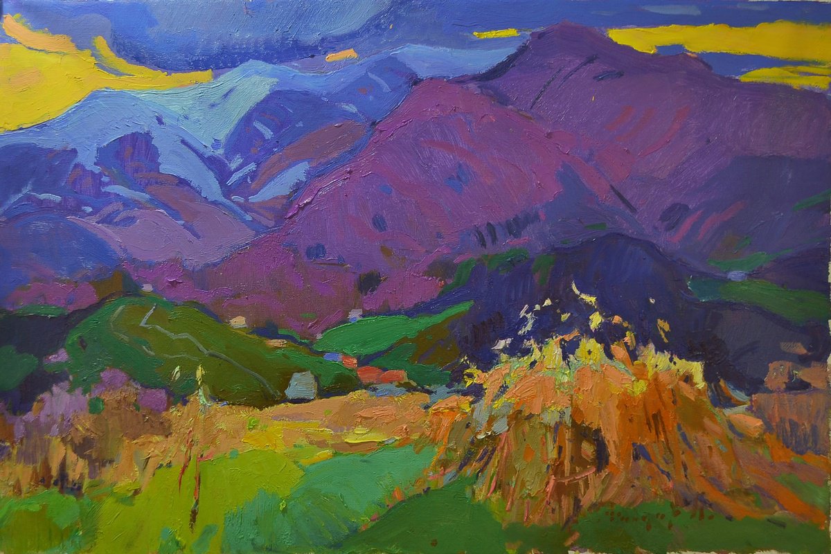 Impressionistic Landscape Oil Painting By Alexander Shandor, 31 X 22, It