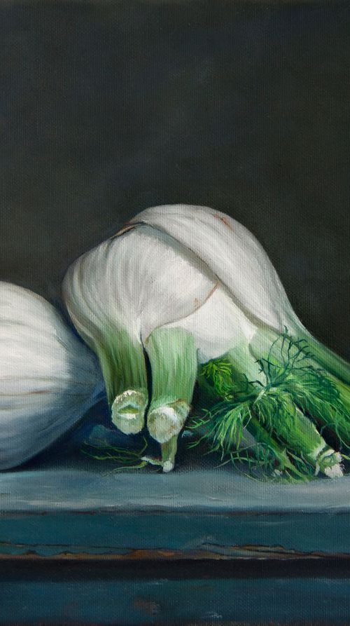 Fennel on the table (Original Oil Painting) by Mayrig Simonjan