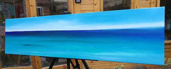 Beside the Seaside 2 - Blue, Panoramic, Cornwall, Scotland, Coast, Seascape