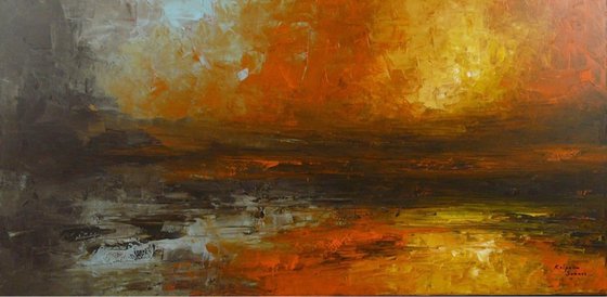 Exuberant Shore  (Large Seascape, 120x60cm)