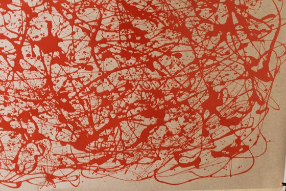 Red  Energy- Style Jackson Pollock