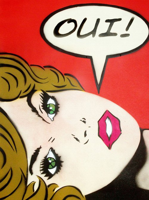 Oui! (Red on an Urbox). by Juan Sly