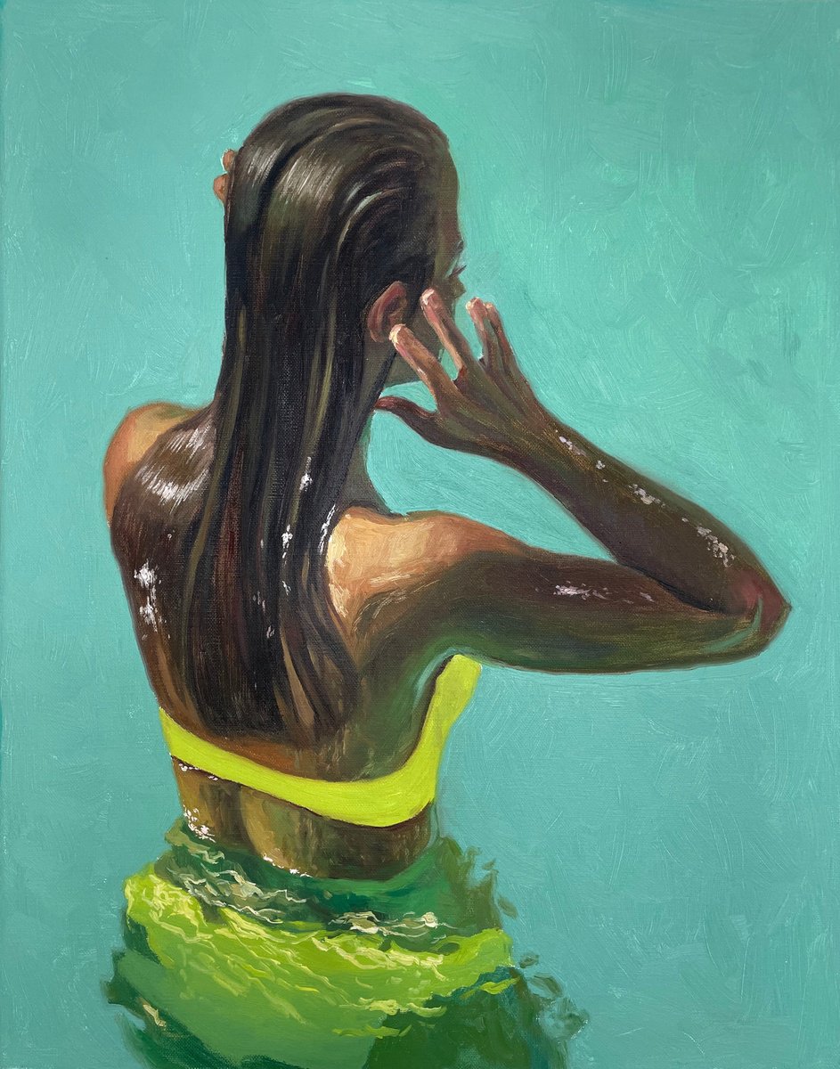yellow swimming suit by Anna Bogushevskaya