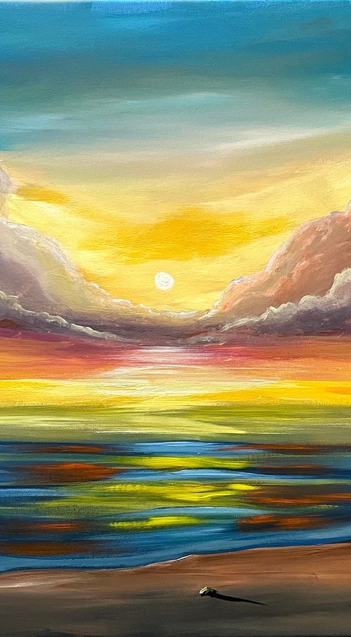 Sunset Between The Clouds by Aisha Haider