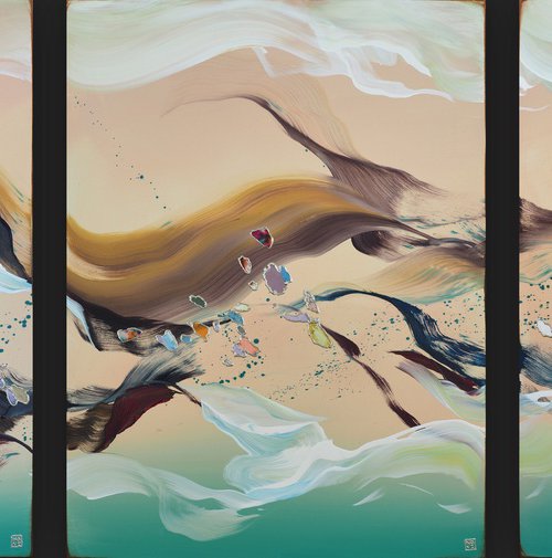 Resplendent By The Sea Triptych by Novi Lim