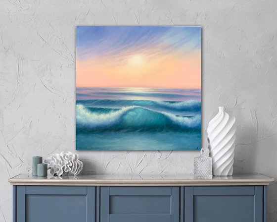 Three Waves. Seascape