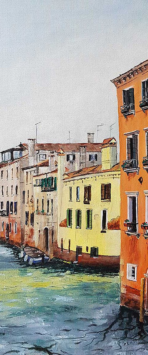 Venice Italy Acrylic Cityscape Painting by Stephen Murray