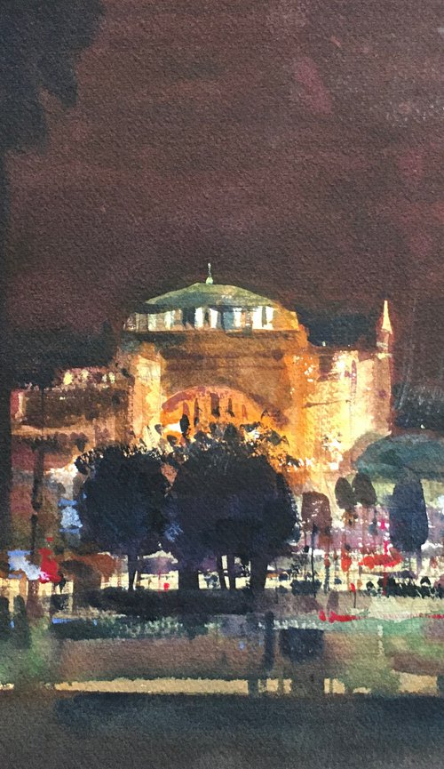 Hagia Sophia at Night by Andrii Kovalyk