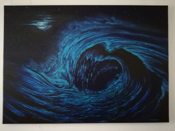 Wave. Original acrylic painting by Zoe Adams.