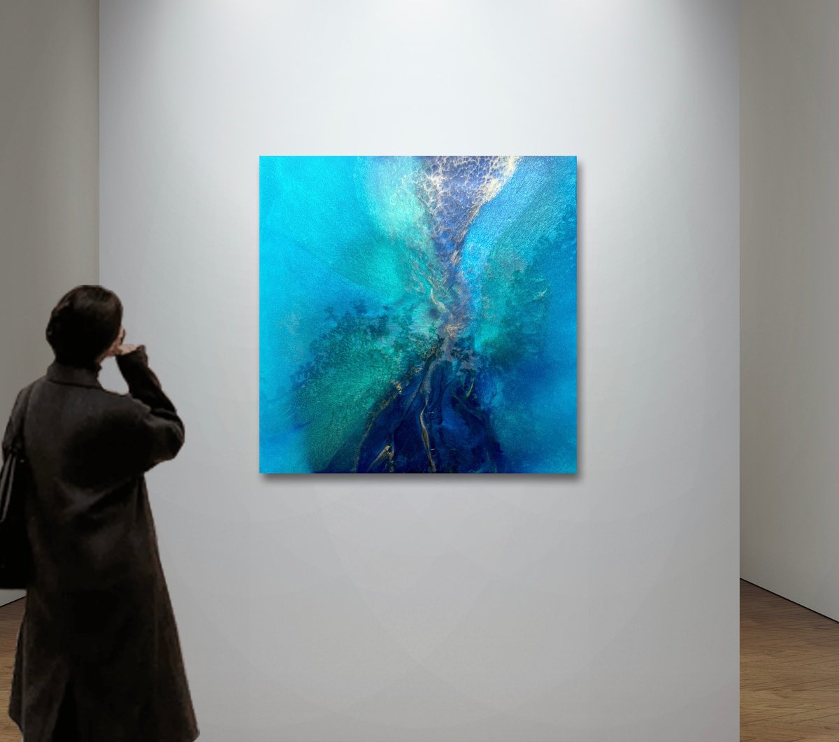 Organic Abstract Painting By Ana Hefco, 24 X 24, Dreams, Original Artwork