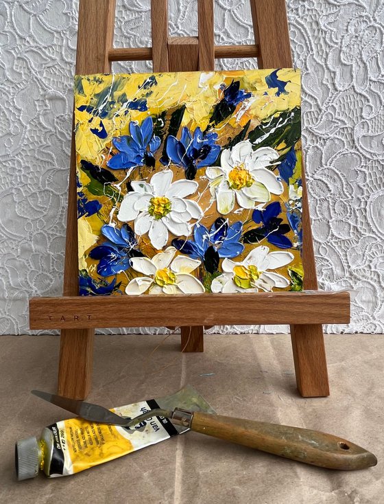 Daisy Cornflowers Painting