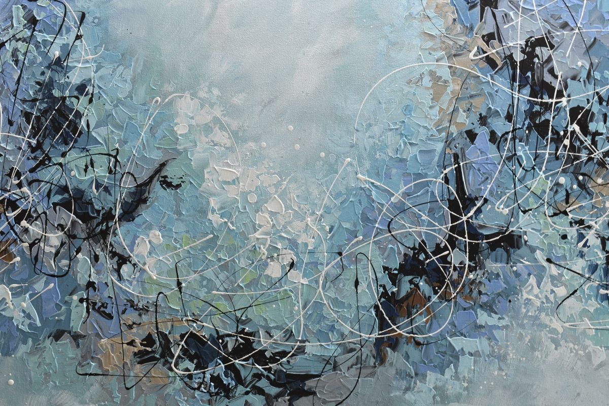  Morning Mist - Large Abstract Painting By Olga Tkachyk, 48 X 24, Artwork For Sale On Artfinder