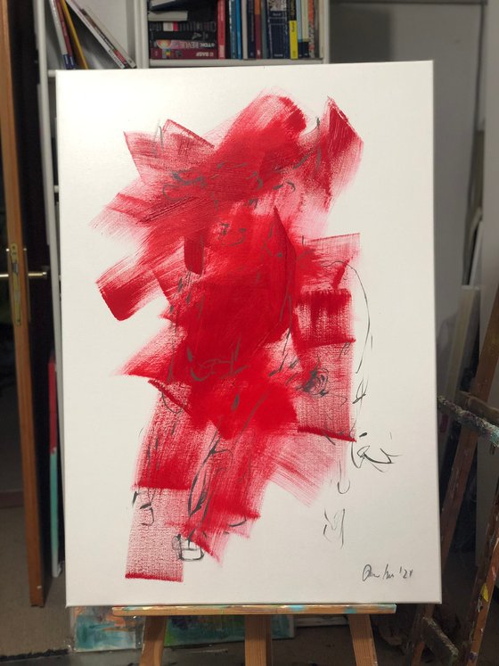 Bull - abstract - red