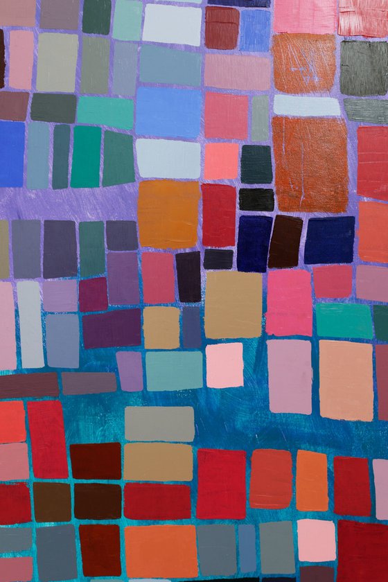 Squares / Turquoise Purple Orange