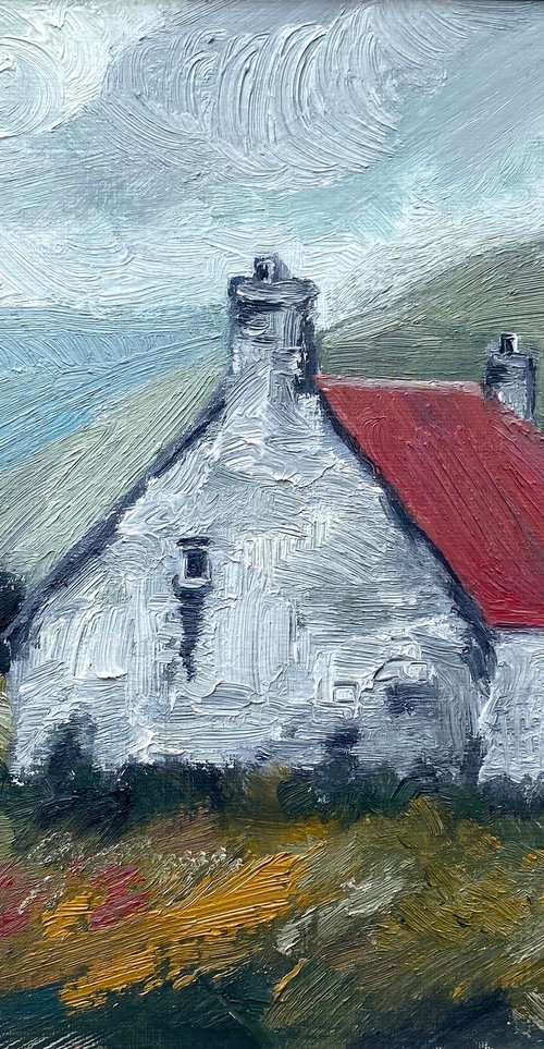 Welsh Croft with Red Roof by Mia Hague