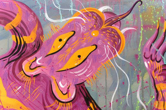 Pink Panther. Wild Tiger Cat. Canvas XXL