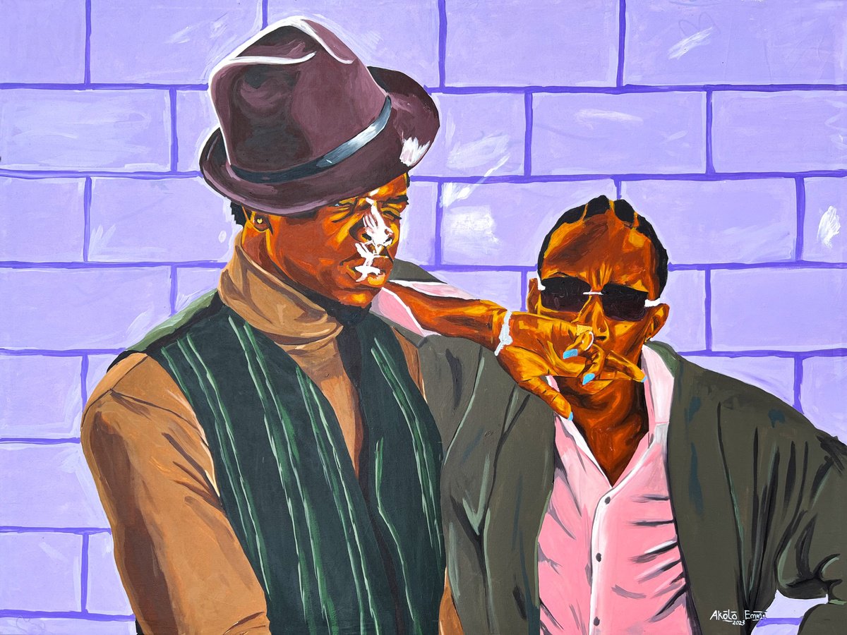 Two Good Heads By Emmanuel Akolo, 48 X 36, Artwork For Sale On Artfinder
