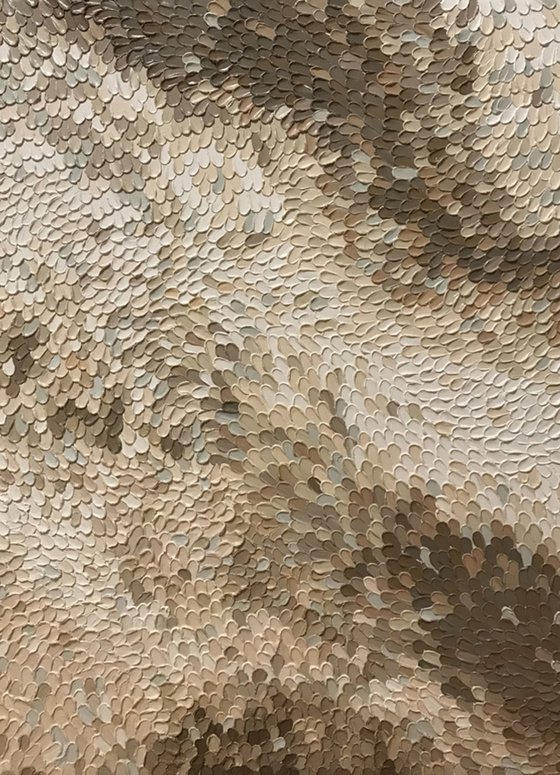 "Fluency 2" Brown beige abstract textured art