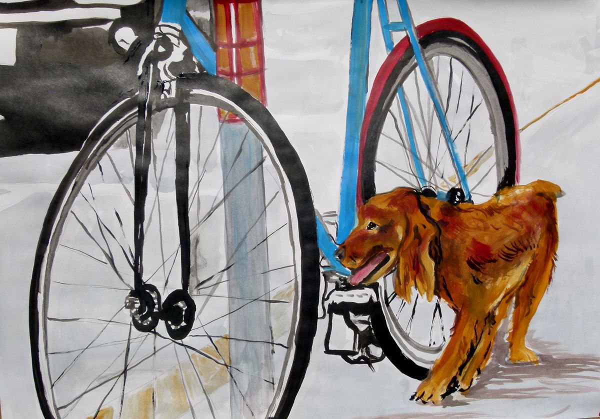 Impressionistic Animal Acrylic Painting By Soso Kumsiashvili, 33 X 24", Cocker Spaniel, Original Artwork