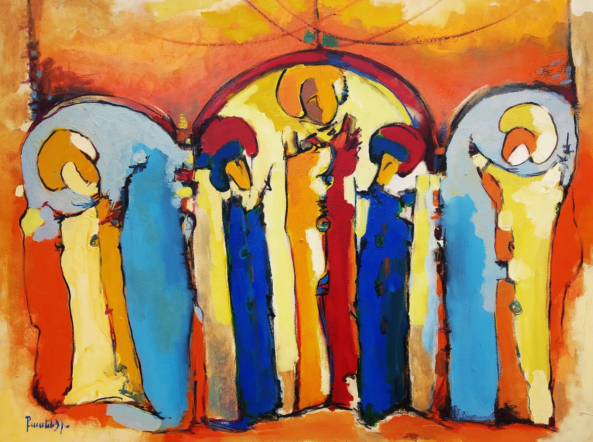 Abstract Oil Painting By Artyom Basenci, 24 X 18, Abstract - Theater (60X45Cm, Oil Painting, Ready To Hang), Original Artwork