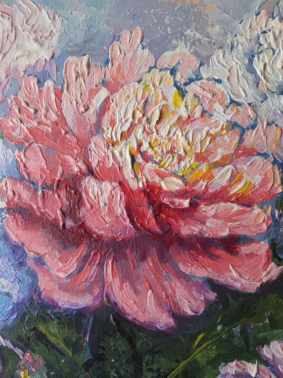 Peonies and Mountains